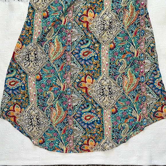 SHEIN Curve 1XL Paisley Floral Colorful Slip On Sun Dress, Flowy Bohemian NWOT - Picture 11 of 11